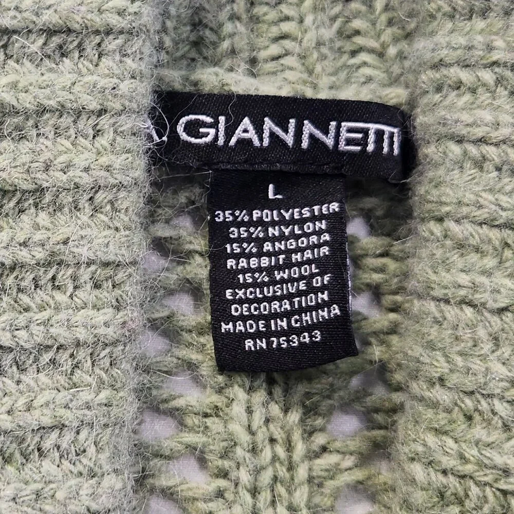 A. Gianetti angora blend open knit cardigan size Large. Lot E - Picture 2 of 7